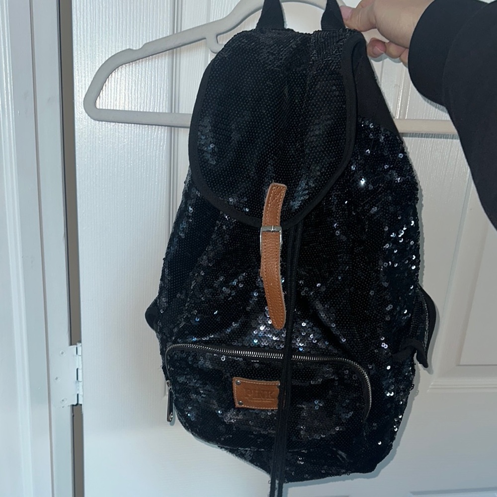Black Sequin Backpack
